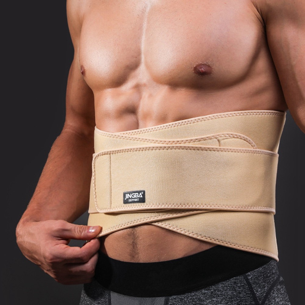 JINGBA SUPPORT 4308B Sports Waist Compression Support Band Weightlifting Fitness Basketball Waist Brace Guard - Skin Color-7
