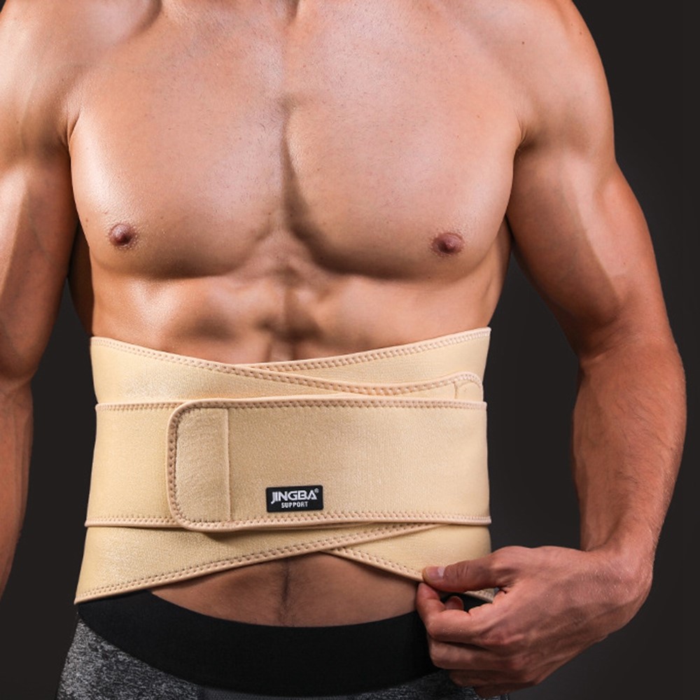 JINGBA SUPPORT 4308B Sports Waist Compression Support Band Weightlifting Fitness Basketball Waist Brace Guard - Skin Color-8