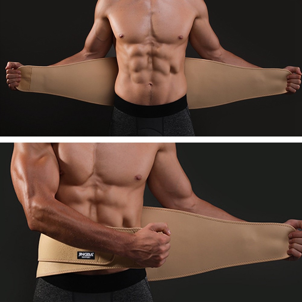 JINGBA SUPPORT 4308B Sports Waist Compression Support Band Weightlifting Fitness Basketball Waist Brace Guard - Skin Color-9