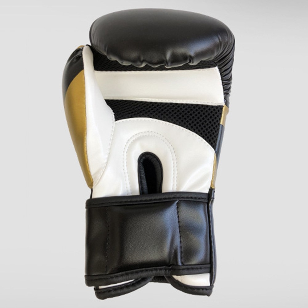 KAILUN NW-036 Karate Sanda Taekwondo Boxing Gloves Finger Hand Protection PU Mittens, 8oz - Black-2