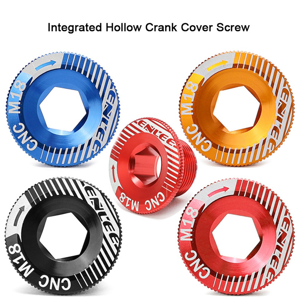 ENLEE Aluminum Alloy CNC Bike Crank Cover Screw Cap M18/M20 Bolt Bicycle Crankset Cover Cycling Accessories - M20 Gold-3