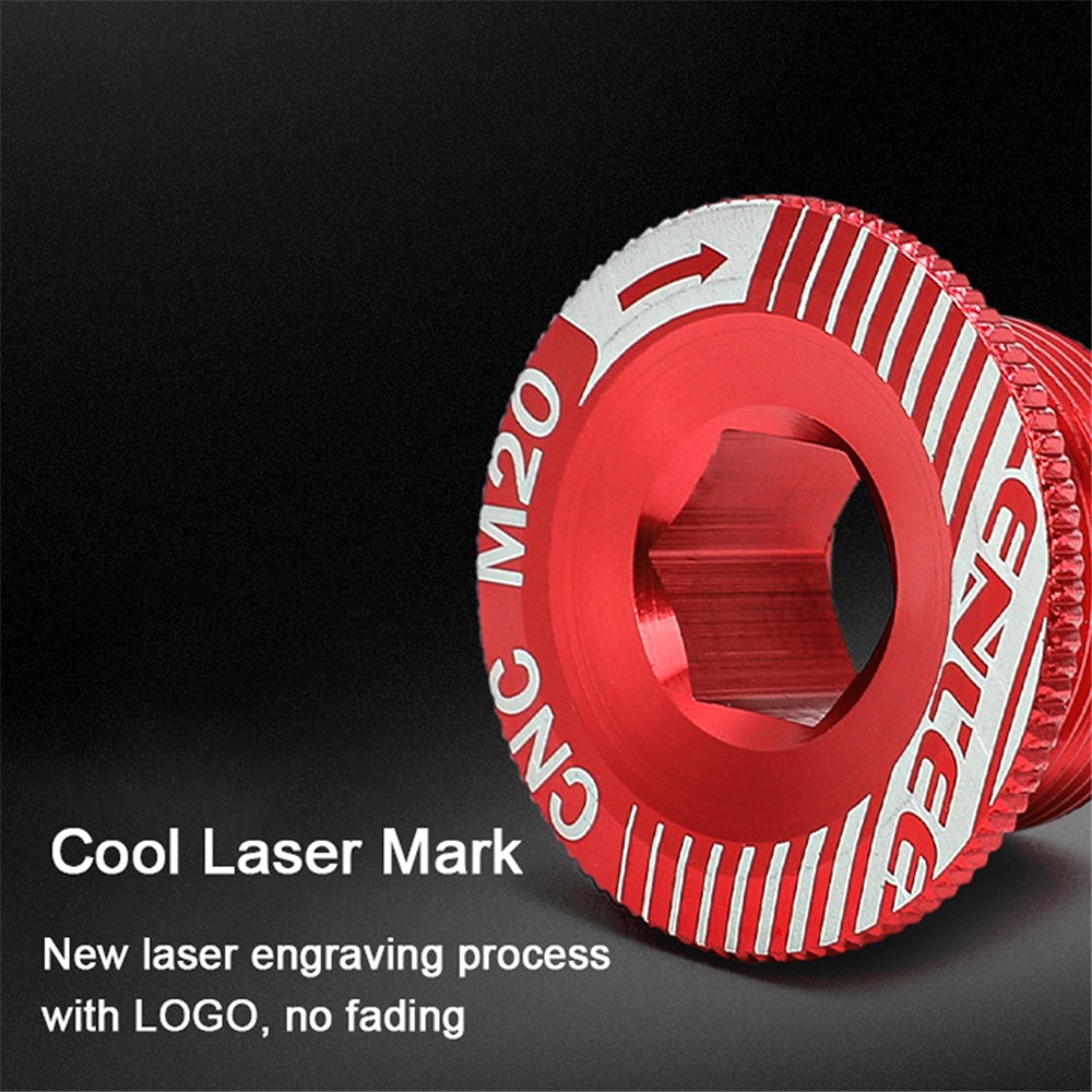 ENLEE Aluminum Alloy CNC Bike Crank Cover Screw Cap M18/M20 Bolt Bicycle Crankset Cover Cycling Accessories - M20 Gold-5