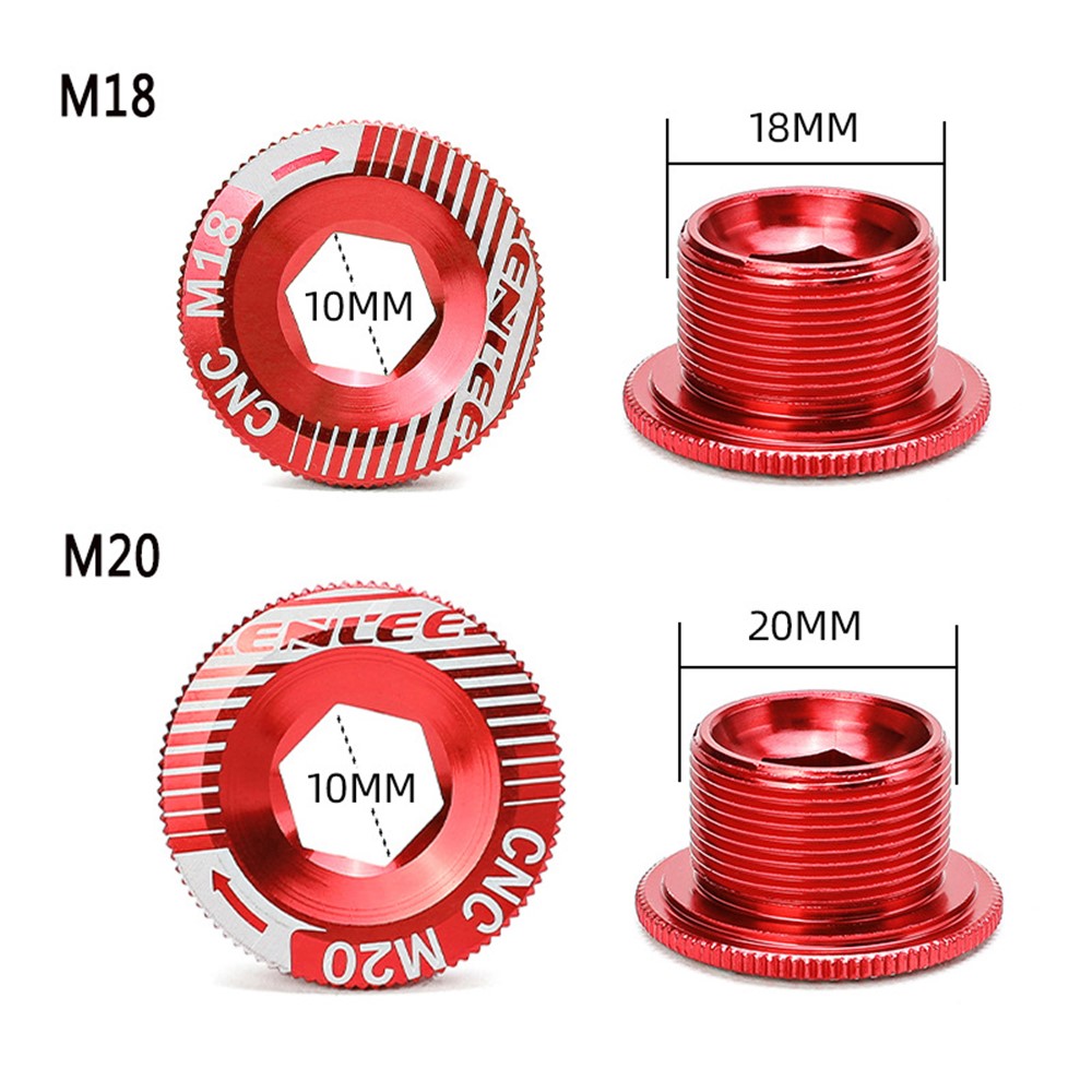 ENLEE Aluminum Alloy CNC Bike Crank Cover Screw Cap M18/M20 Bolt Bicycle Crankset Cover Cycling Accessories - M20 Gold-6