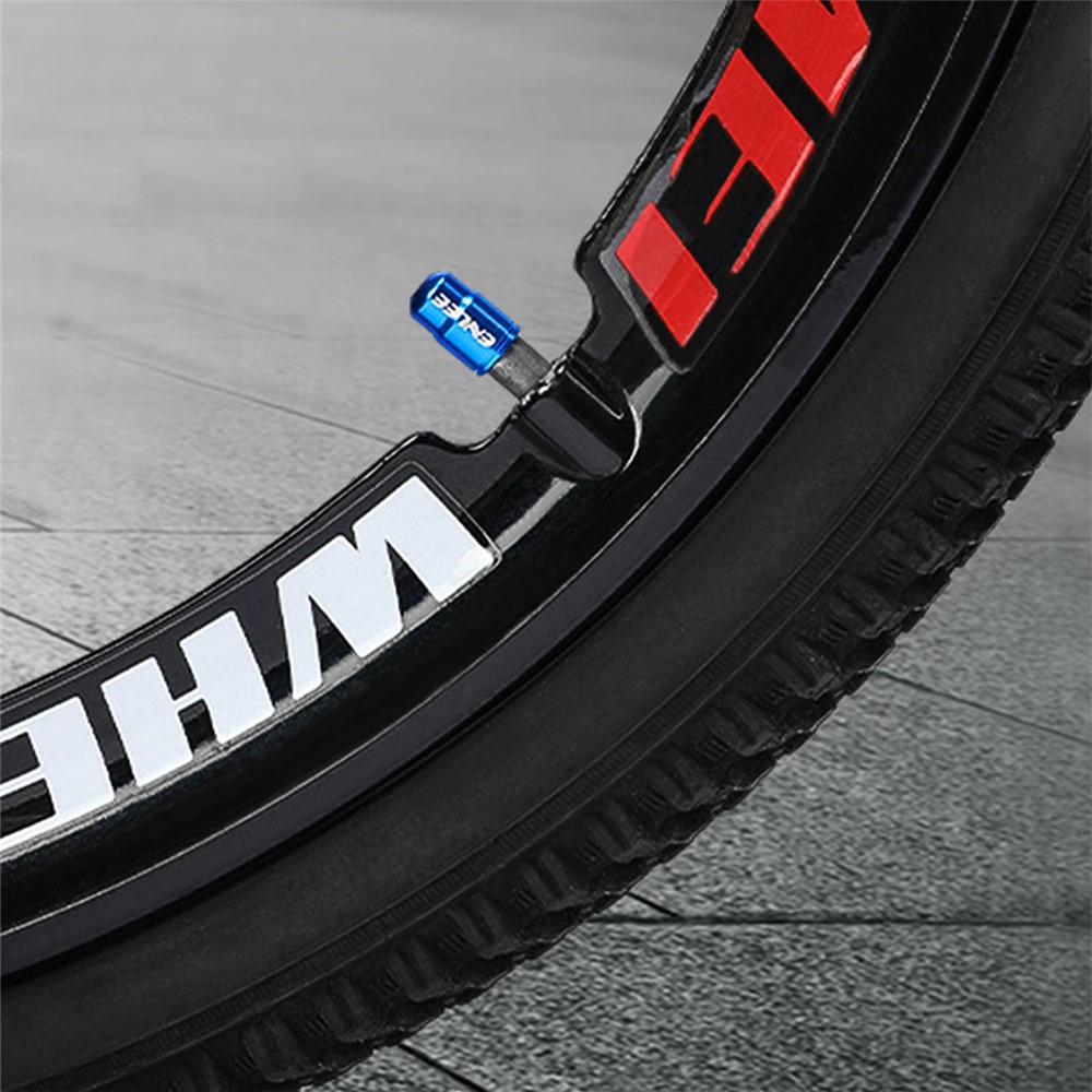ENLEE E-MZ504 2Pcs Corrosion Prevention Aluminum Alloy Tire Valve Caps Universal Valve Stem Dustproof Covers for Bike Road Bike Mountain Bike - Schrader Valve/Black-2