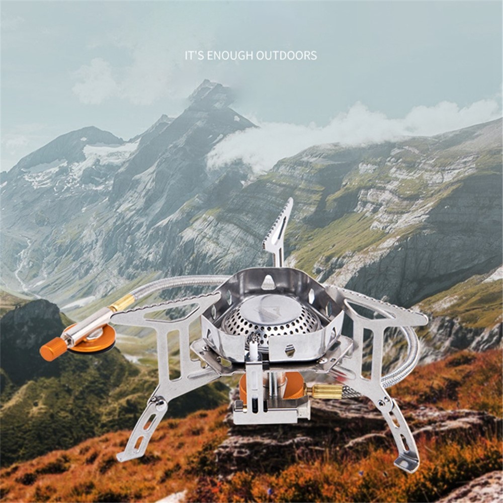 WIDESEA Windproof Camping Gas Stove Portable Folding Burner for Outdoor Backpacking Hiking Picnic - WSS-207/for Flat Tank-4