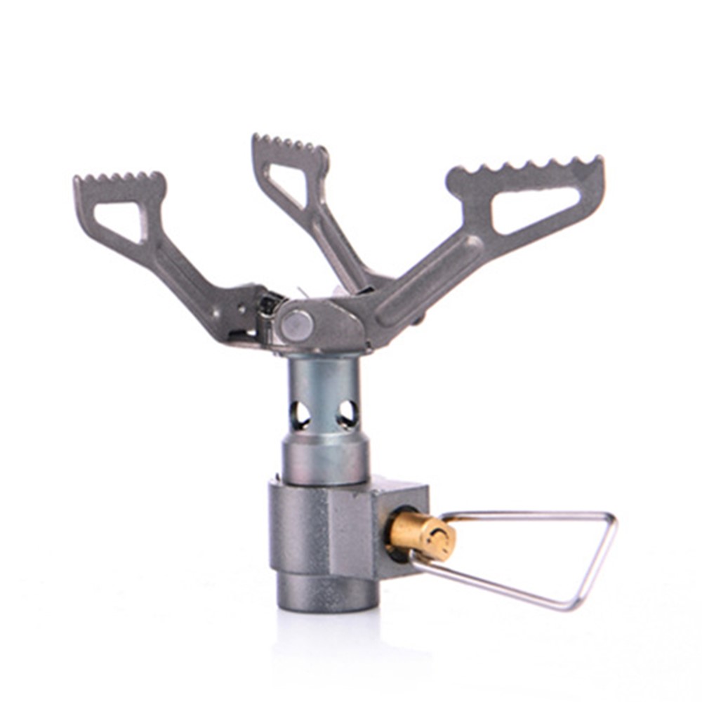 WSS-109 Camping Mini Stove Lightweight Portable Outdoor Titanium Gas Stove Foldable Spare Gas Stove for Hiking-2