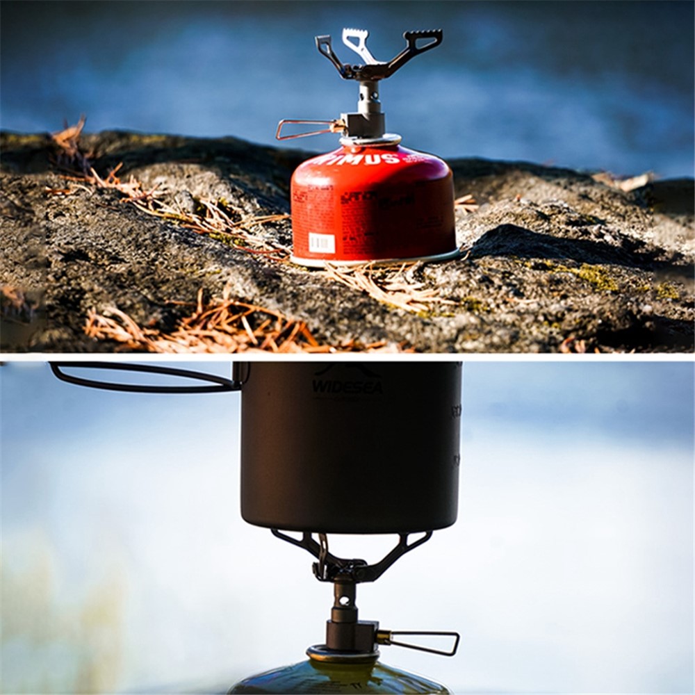 WSS-109 Camping Mini Stove Lightweight Portable Outdoor Titanium Gas Stove Foldable Spare Gas Stove for Hiking-5