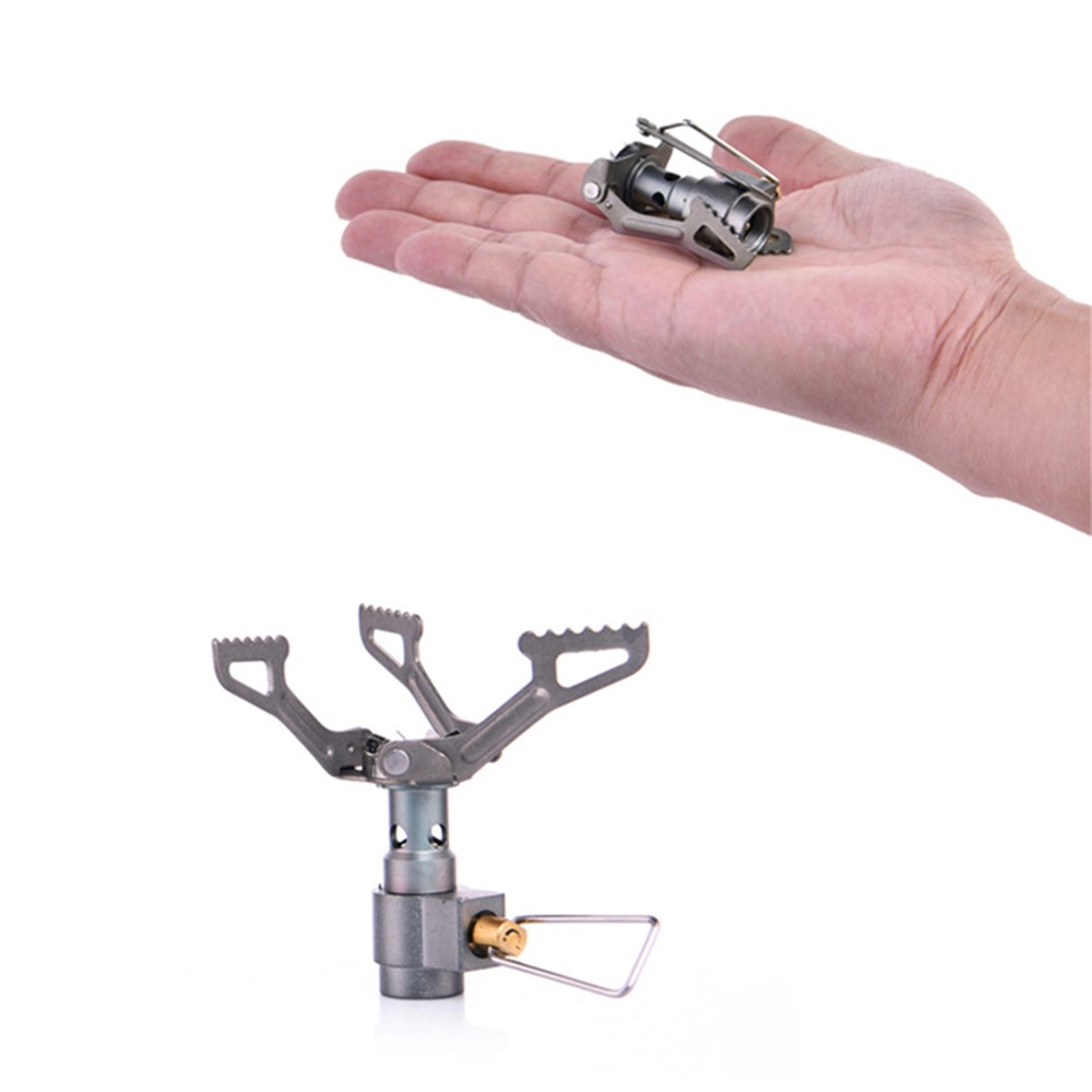 WSS-109 Camping Mini Stove Lightweight Portable Outdoor Titanium Gas Stove Foldable Spare Gas Stove for Hiking-7