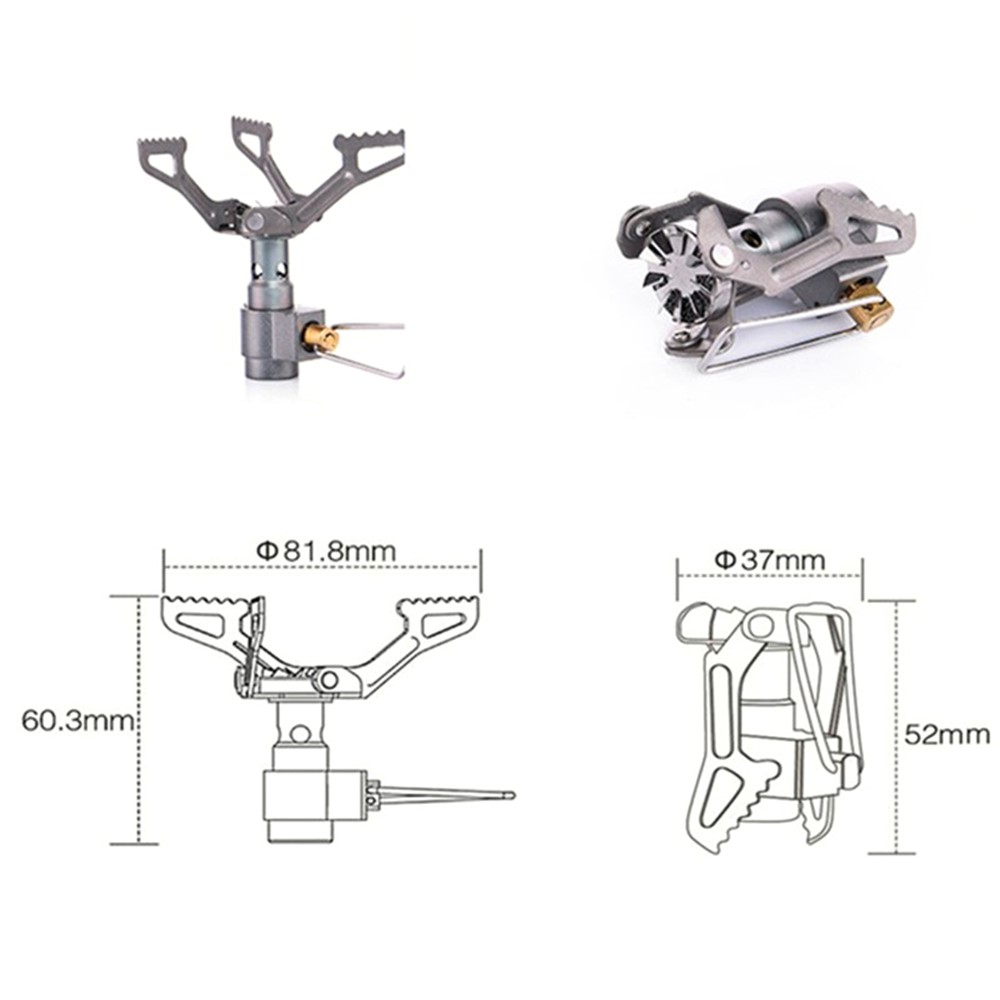 WSS-109 Camping Mini Stove Lightweight Portable Outdoor Titanium Gas Stove Foldable Spare Gas Stove for Hiking-9