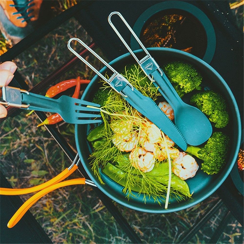 WIDESEA WSAT-10X BPA-free No FDA Certified Aluminium Foldable Spoon Fork Knife Camping Utility Cutlery Set for Traveling Picnic Hiking-4