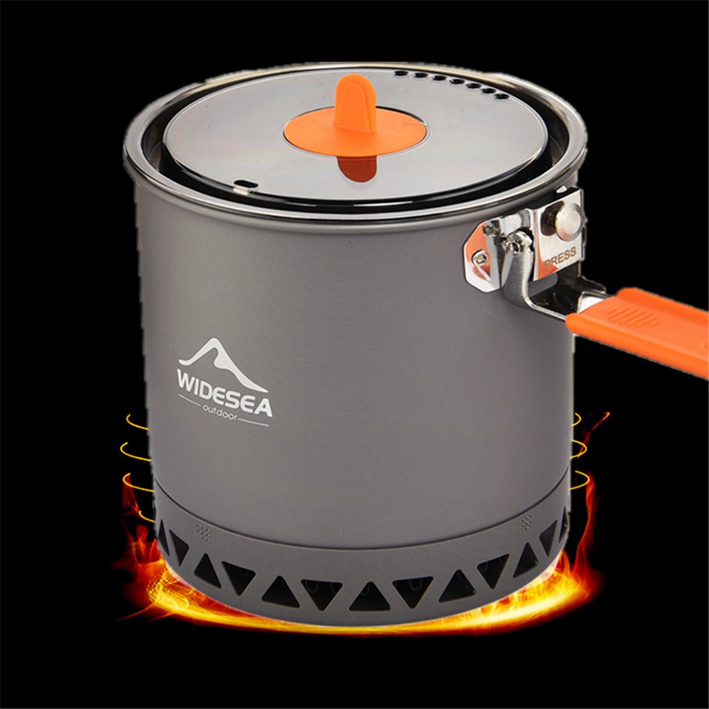 WIDESEA WSC-1011 1600ML Aluminum Camping Cook Pot Energy-gathered Bottom Cookware Outdoor Cook Set with Mesh Bag (BPA-free, No FDA Certified)-3