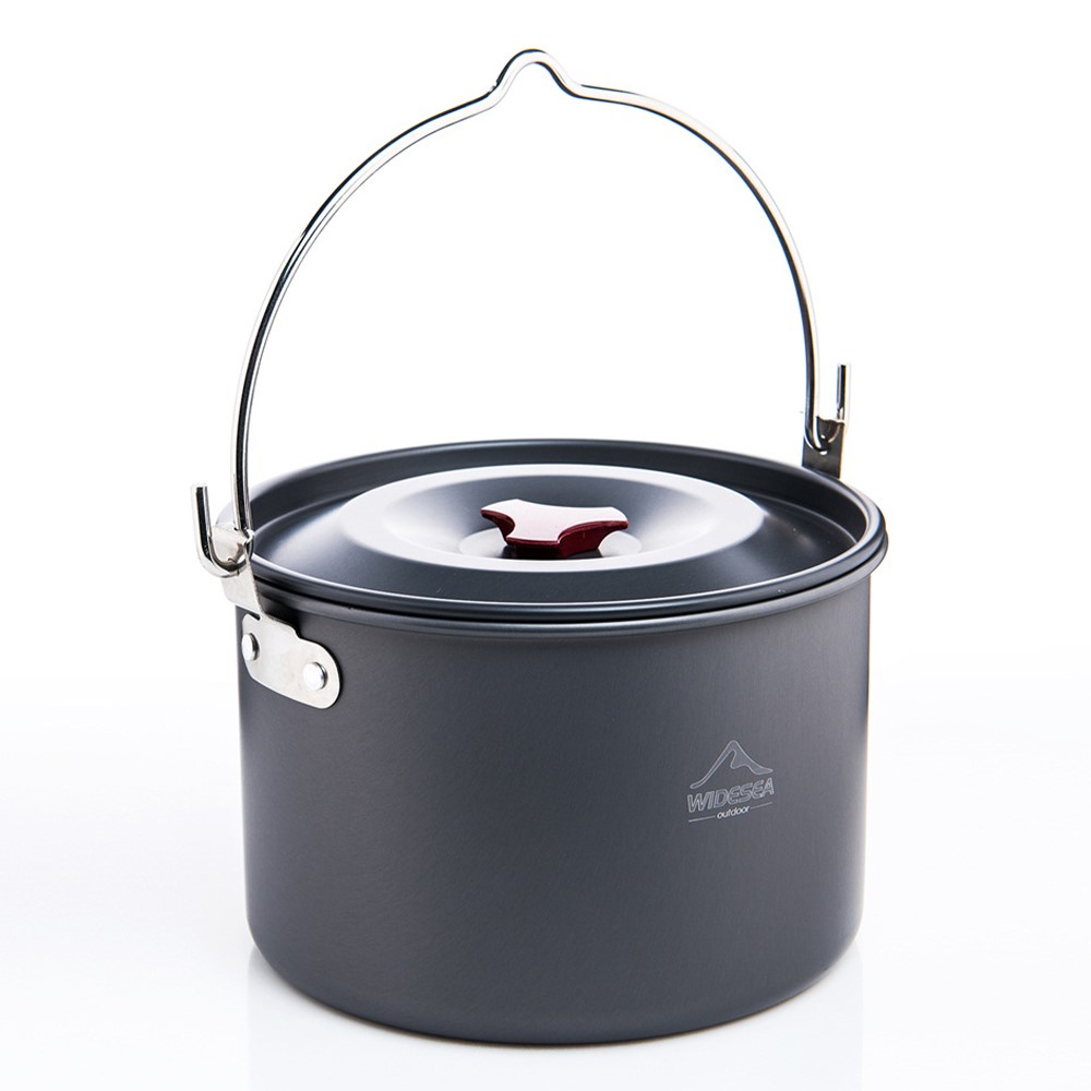 WIDESEA WSC-501 Portable 4-5 People Outdoor Cooking Pot 4L Camping Picnic Aluminum Hanging Pot (No FDA Certificate, BPA-free)-1