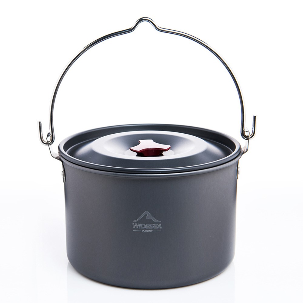WIDESEA WSC-501 Portable 4-5 People Outdoor Cooking Pot 4L Camping Picnic Aluminum Hanging Pot (No FDA Certificate, BPA-free)-4