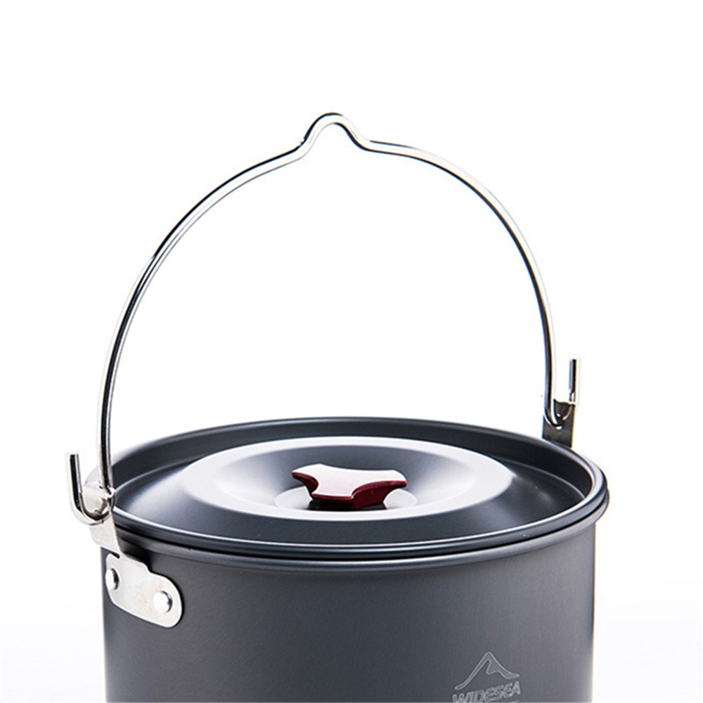 WIDESEA WSC-501 Portable 4-5 People Outdoor Cooking Pot 4L Camping Picnic Aluminum Hanging Pot (No FDA Certificate, BPA-free)-8