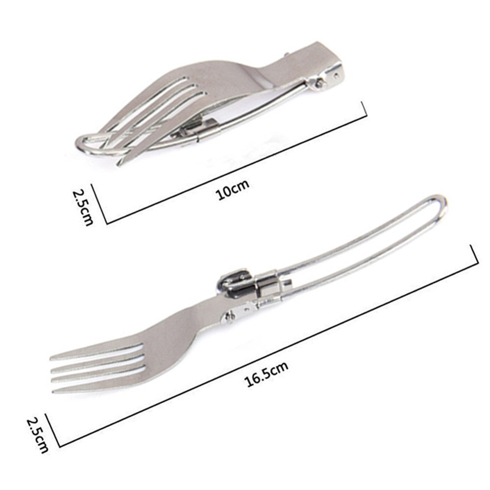WIDESEA CJ1900 BPA-free No FDA Certified Foldable Camping Utility Cutlery Set Stainless Steel Spoon Fork Knife with Carrying Bag for Traveling Picnic Hiking-3