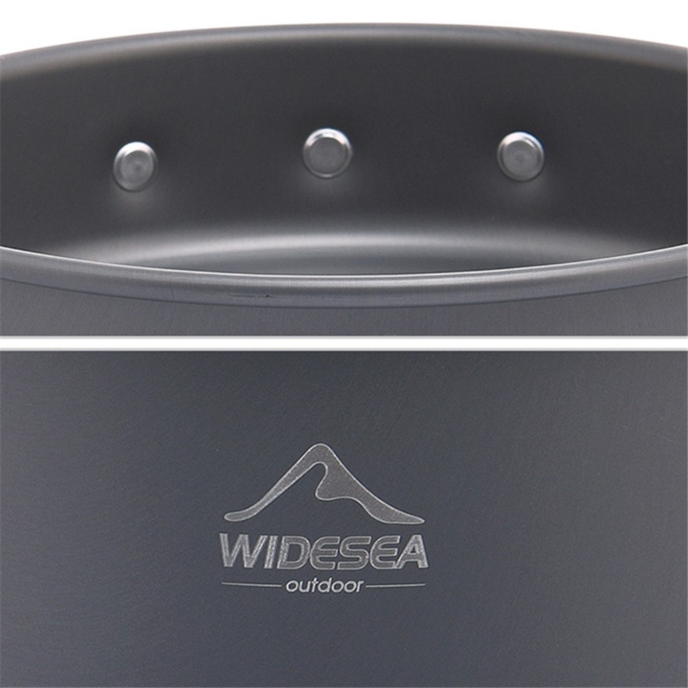 WIDESEA WSC-203J Suitable for 2-3 People Aluminum Camping Cookware Set Lightweight Outdoor Picnic Boiling Pot Teapot Frying Pan (BPA-free, No FDA Certified) - Grey/Orange-11