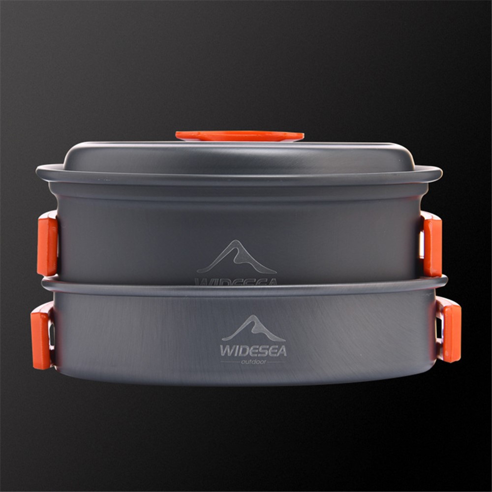 WIDESEA WSC-201J Outdoor Camping Picnic Cookware Set Pot Pan Bowl Soup Spoon Spatula Cooking Set for 1-2 Person (No FDA Certificate, BPA-free)-7