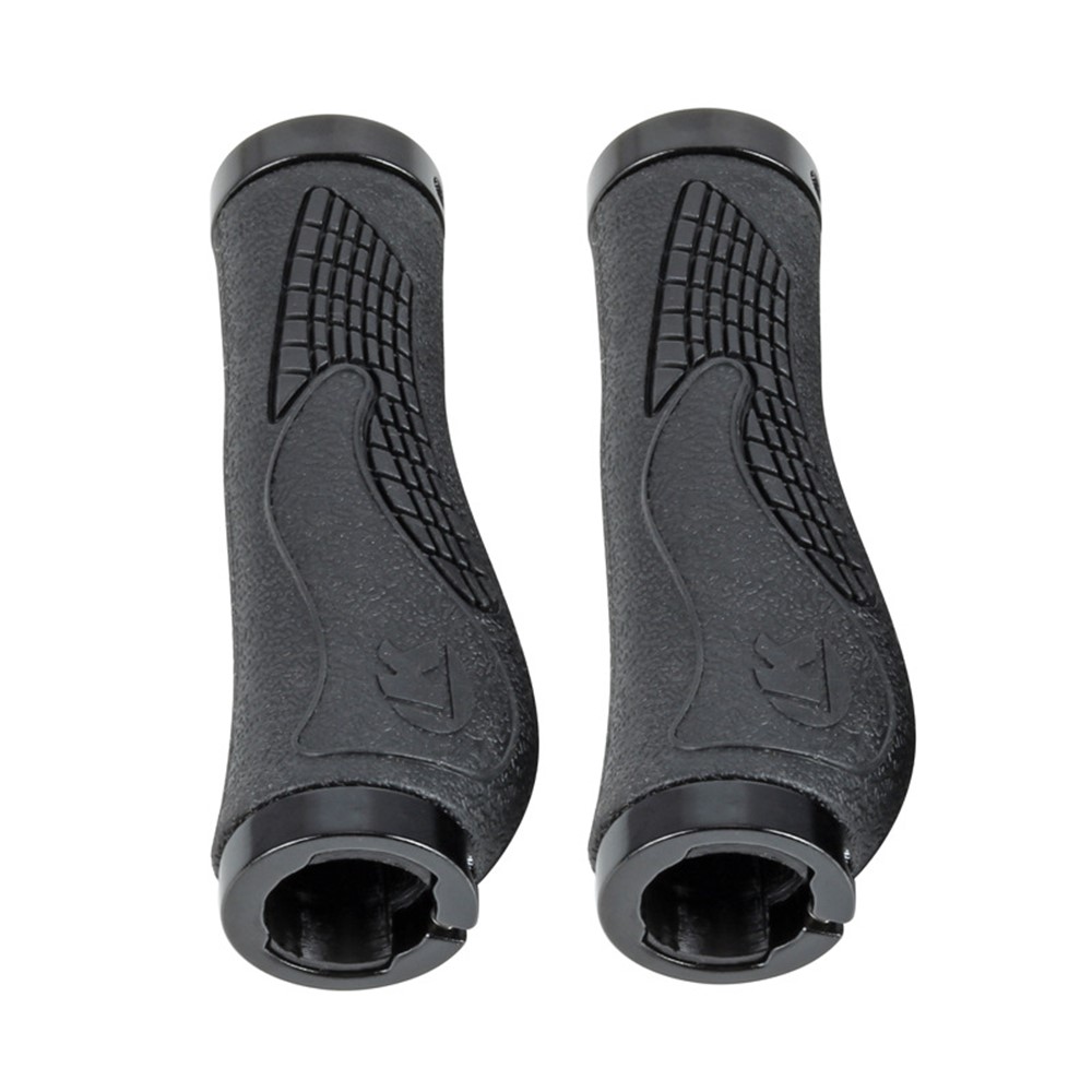 1 Pair BOLANY Cycling Skid-Proof Grips Anti-Skid Bicycle Grips Mountain Bike Lock On Bicycle Handlebars Grips - Black-2