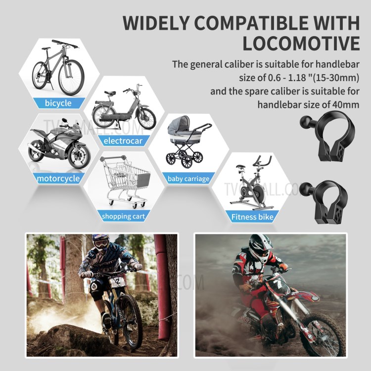 ANVASK FL-201 Motorcycle Bike Handlebar Mobile Phone Mount Holder Stand Support for 4.7-6.8 inch Phone-7
