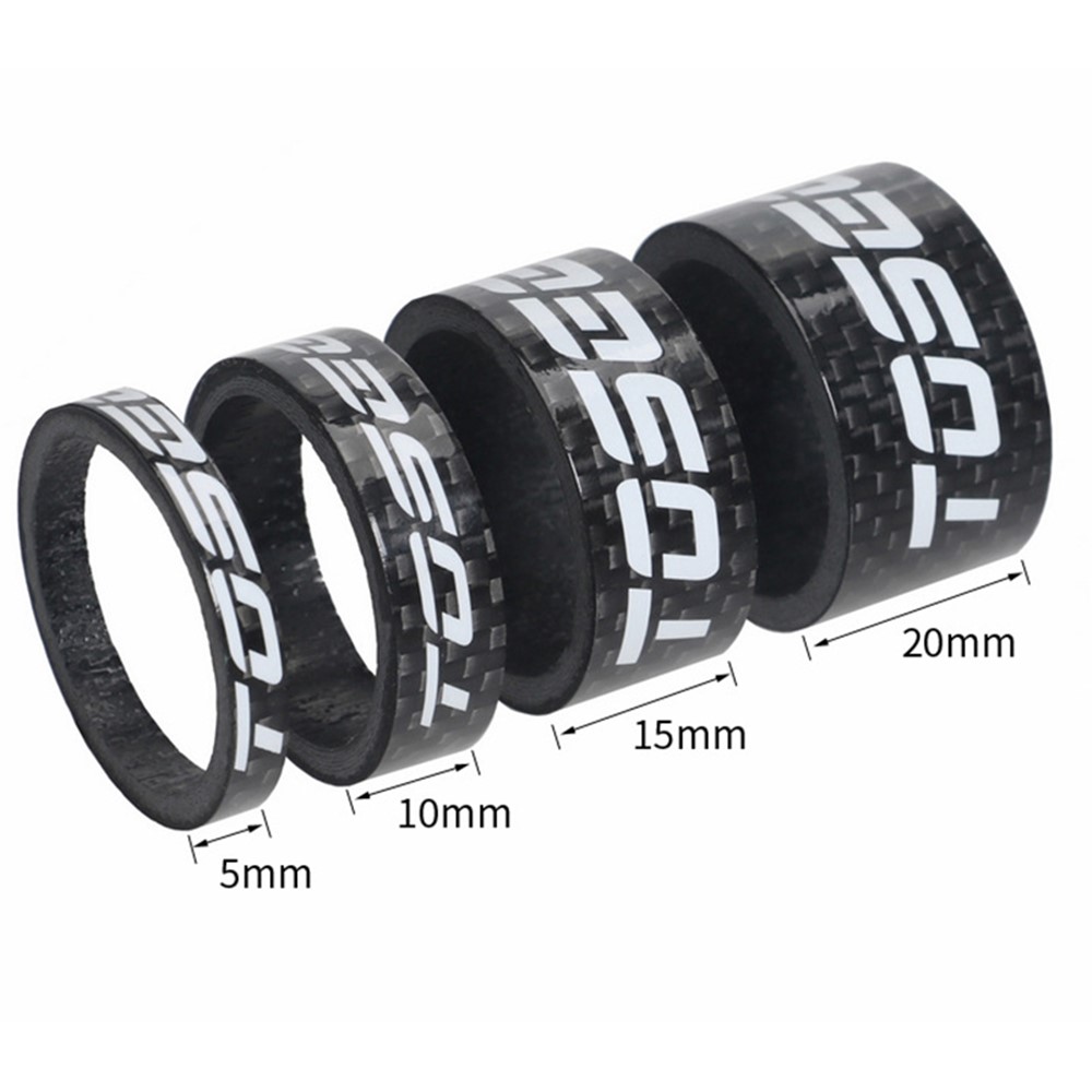 TOSEEK 4PCS/Set Carbon Fiber Bicycle Front Fork Stem Spacers Fit (5+10+15+20mm)-9