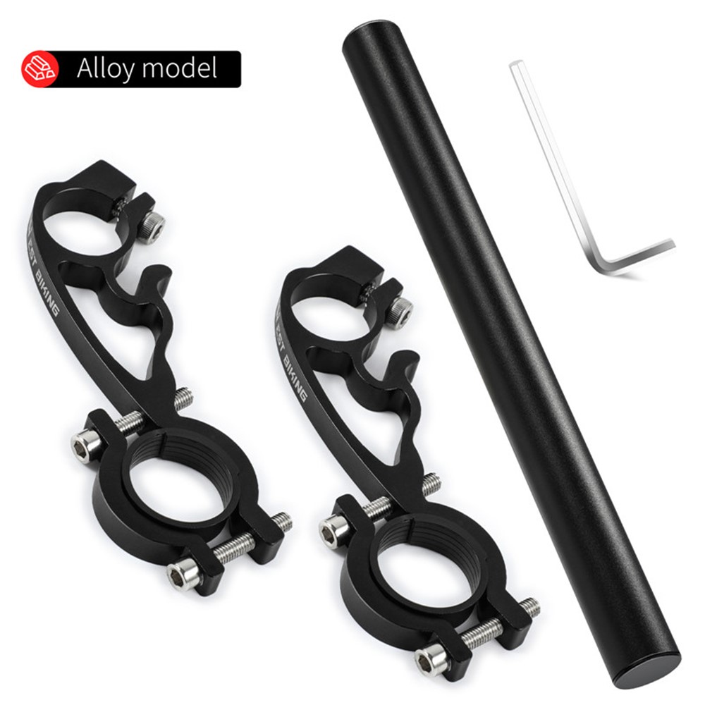 WEST BIKING Aluminum Alloy Bicycle Handlebar Extender Double Clamp Bracket for Bike Light GPS Computer-10