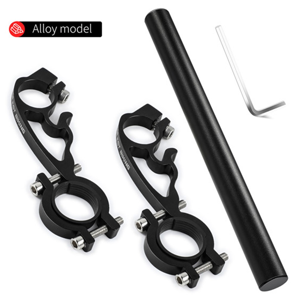 WEST BIKING Aluminum Alloy Bicycle Handlebar Extender Double Clamp Bracket for Bike Light GPS Computer-2