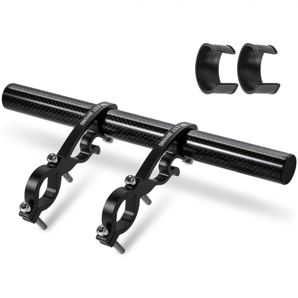 WEST BIKING Cycling Carbon Fiber Bicycle Handlebar Extender Double Clamp Bracket for Bike Light GPS Computer-11