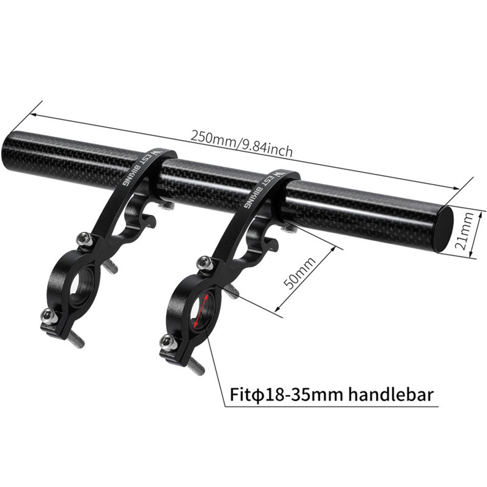 WEST BIKING Cycling Carbon Fiber Bicycle Handlebar Extender Double Clamp Bracket for Bike Light GPS Computer-13