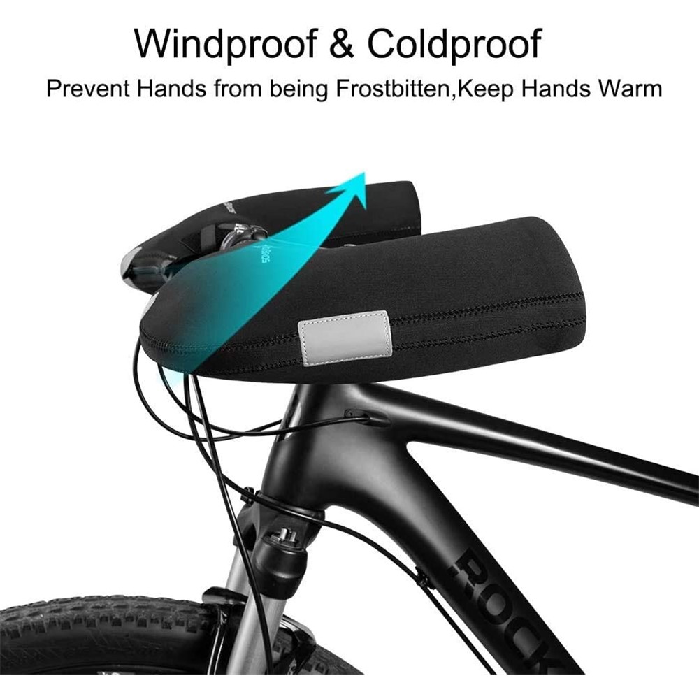 ROCKBROS D16-B 1 Pair MTB Mountain Bike Handlebar Warm Windproof Mittens Winter Bicycle Cycling Hand Protection Gloves-4