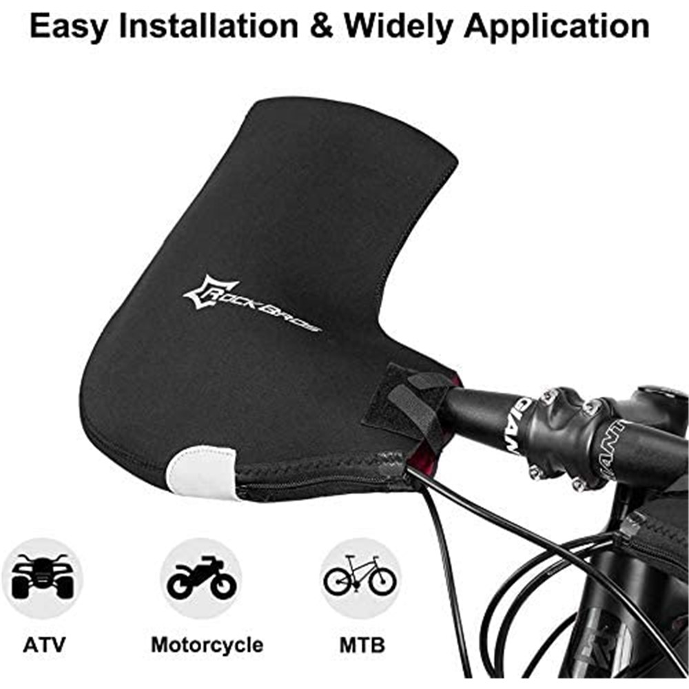 ROCKBROS D16-B 1 Pair MTB Mountain Bike Handlebar Warm Windproof Mittens Winter Bicycle Cycling Hand Protection Gloves-5