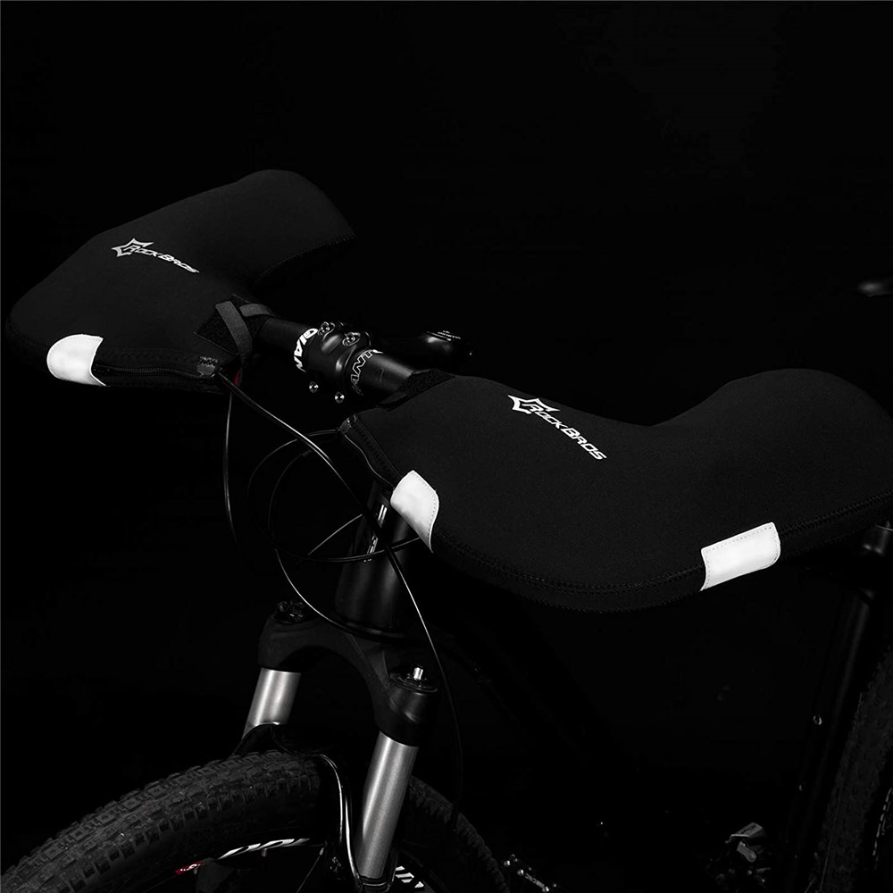 ROCKBROS D16-B 1 Pair MTB Mountain Bike Handlebar Warm Windproof Mittens Winter Bicycle Cycling Hand Protection Gloves-8