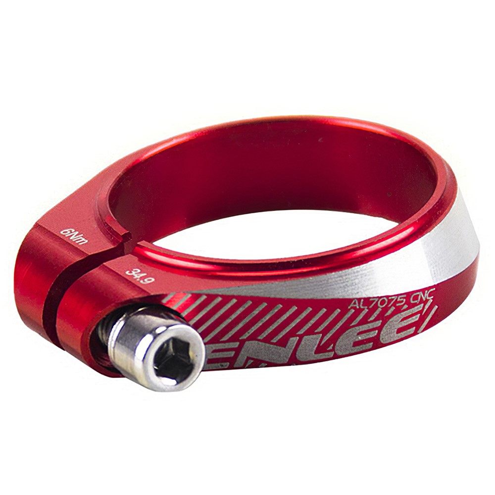 ENLEE XC 34.9mm Aluminium Alloy Bicycle Seat Clamp Bike Tube Clip Quick Release Seat Post Clip Compatible with 30.4/30.8/30.9/31.6mm - Red-1