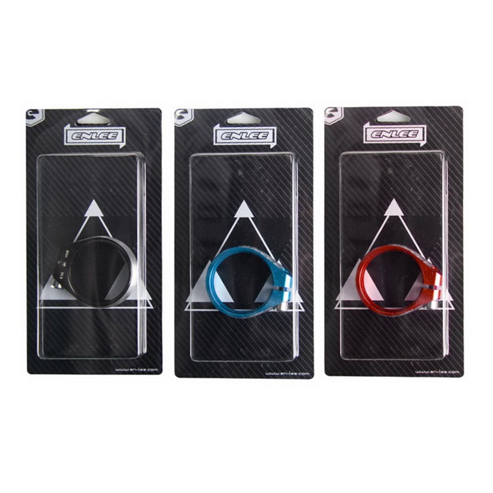 ENLEE XC 34.9mm Aluminium Alloy Bicycle Seat Clamp Bike Tube Clip Quick Release Seat Post Clip Compatible with 30.4/30.8/30.9/31.6mm - Red-9