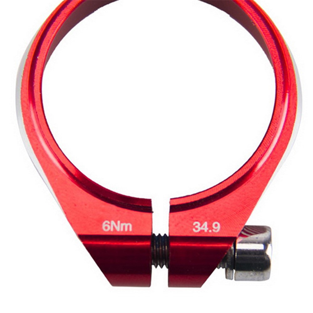 ENLEE XC 34.9mm Aluminium Alloy Bicycle Seat Clamp Bike Tube Clip Quick Release Seat Post Clip Compatible with 30.4/30.8/30.9/31.6mm - Red-6