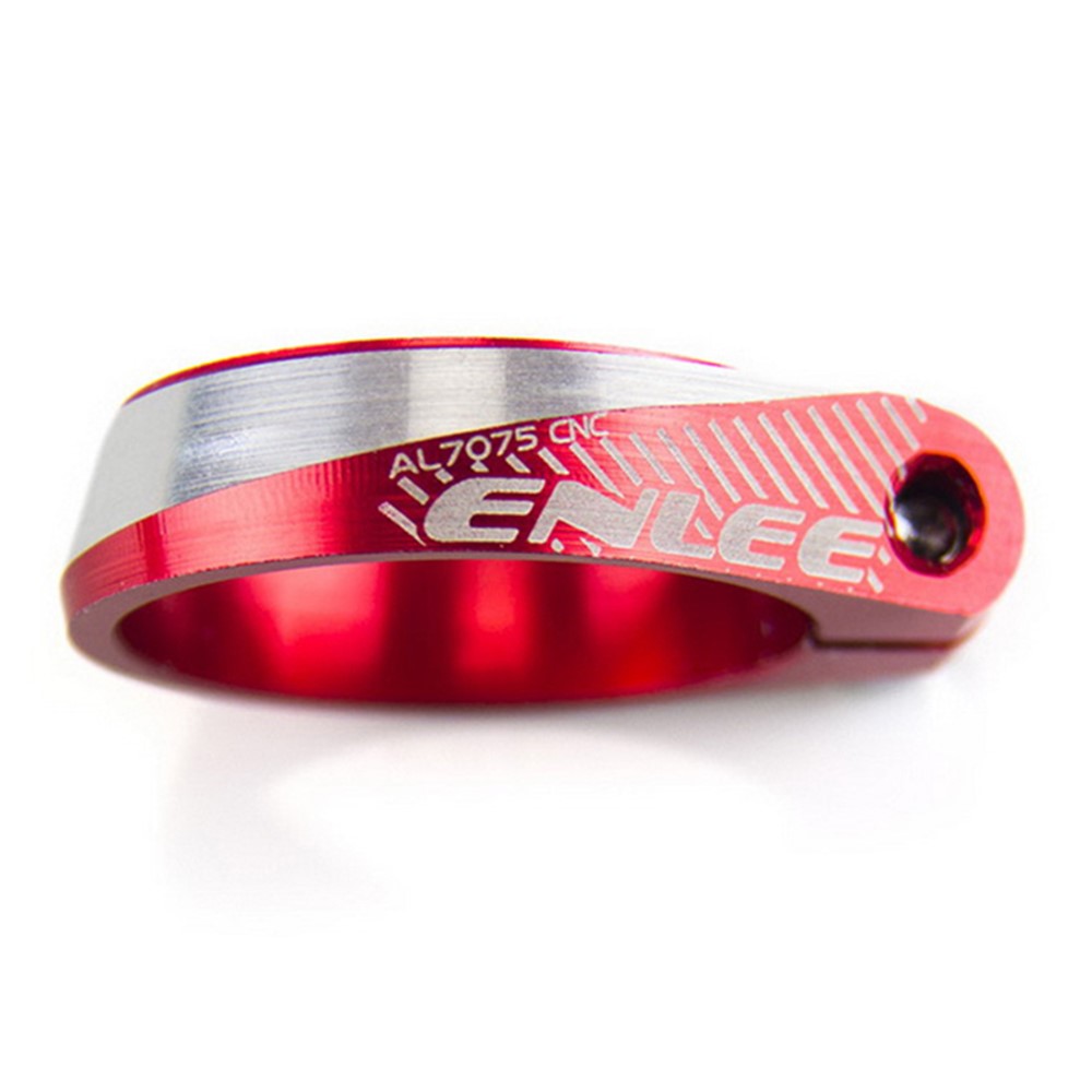 ENLEE XC 34.9mm Aluminium Alloy Bicycle Seat Clamp Bike Tube Clip Quick Release Seat Post Clip Compatible with 30.4/30.8/30.9/31.6mm - Red-7