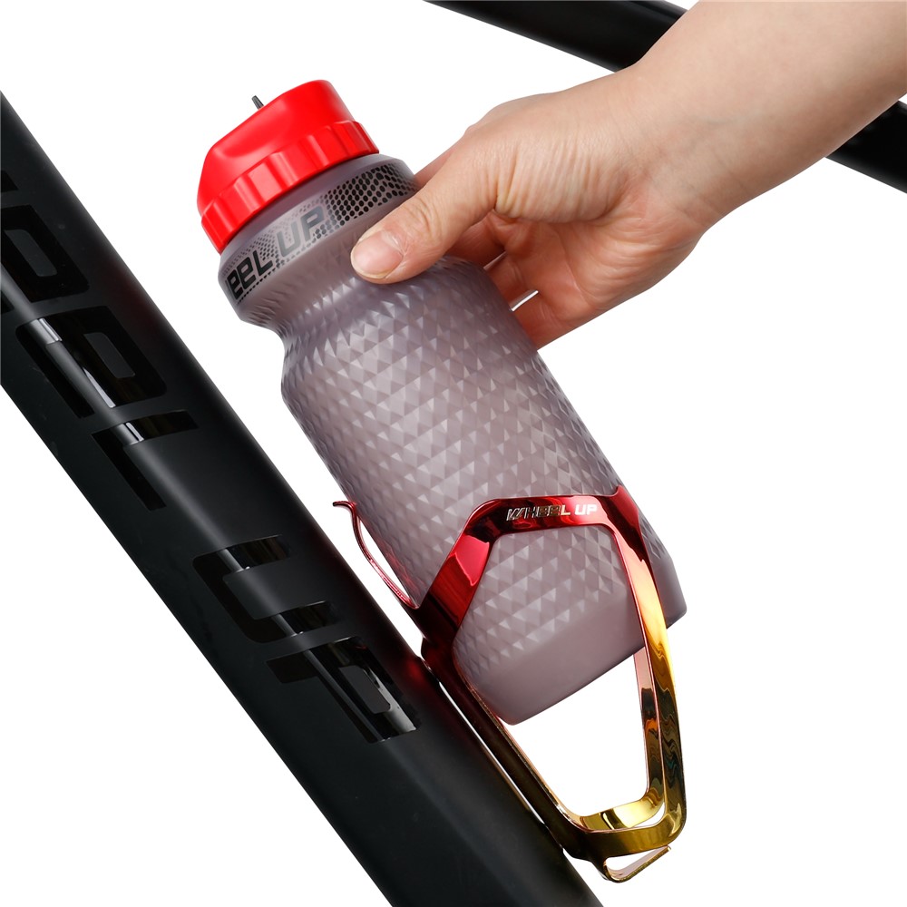 WHEEL UP W08 Bicycle Bottle Cage MTB Road Bike Aluminum Alloy Water Bottle Holder - Red/Gold-2