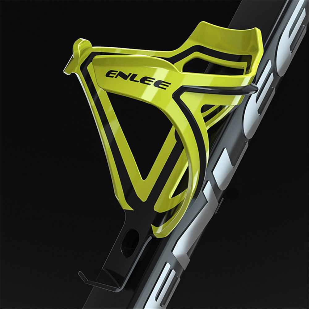 ENLEE Bi-color Bike Water Bottle Cage Anti-scratch Shockproof Mountain Bicycle Cup Holder Bottle Hoder Rack Universal for Bike Handlebars - Yellow-1