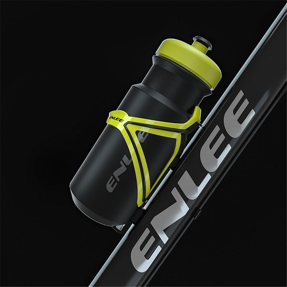 ENLEE Bi-color Bike Water Bottle Cage Anti-scratch Shockproof Mountain Bicycle Cup Holder Bottle Hoder Rack Universal for Bike Handlebars - Yellow-3