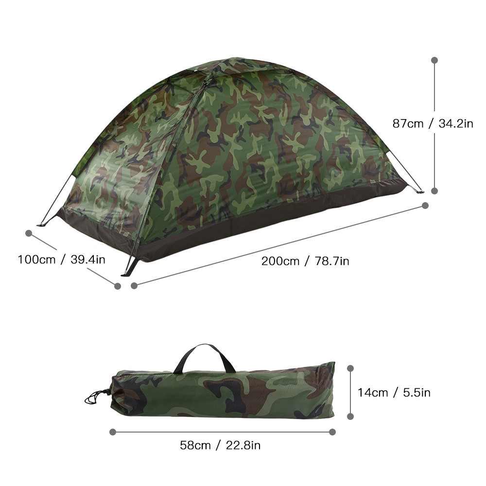1-2 Personne Tente À Vent Extérieure Anti-UV Pour Le Camping Pêche Escalade - Camouflage-7