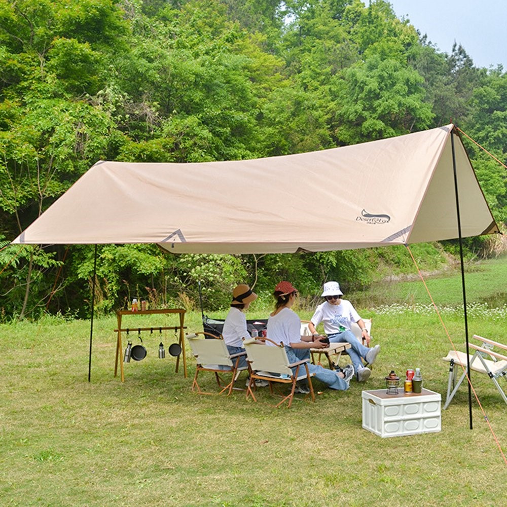 DESERT&FOX UV Block Sun Shelter Tent 210D Oxford Cloth Outdoor Garden Camping Hammock Waterproof Awning, 292*500cm (Aluminum Pole)-4
