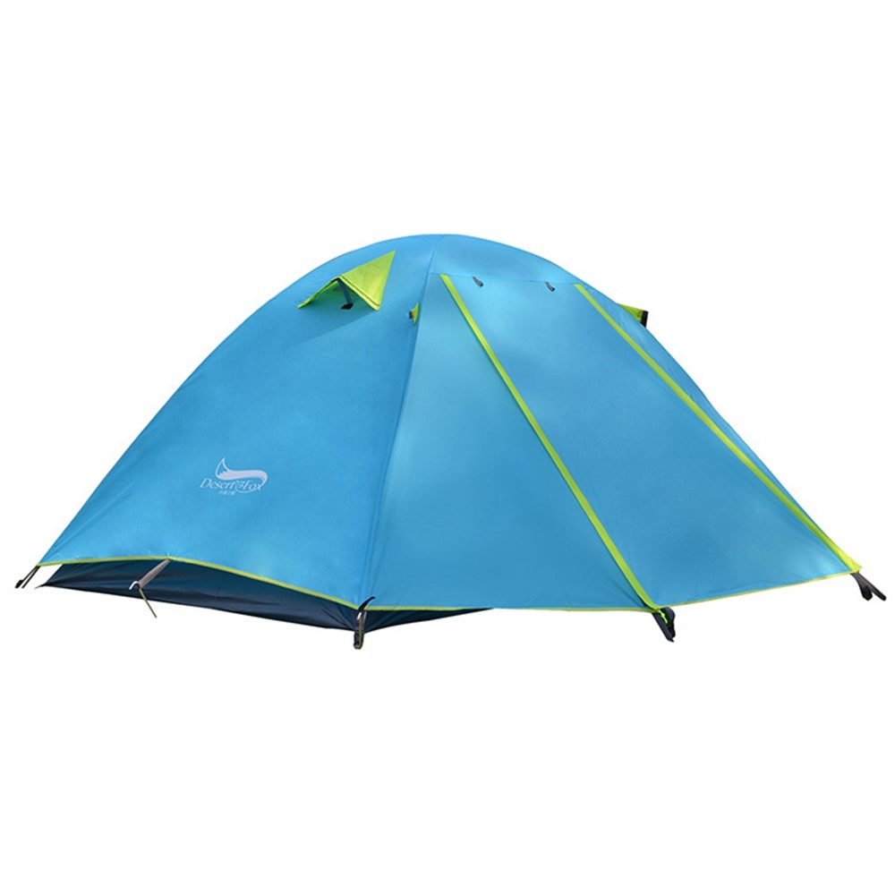 DESERT&FOX For 2 People Rainproof Double Layer Waterproof Camping Hiking Two-door Tent with Aluminum Pole - Sky Blue-1