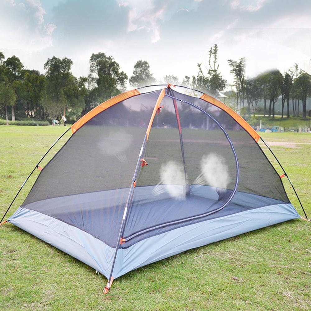 DESERT&FOX Outdoor Two Person Double Layer Tent Waterproof Camping Hiking One Door Tent (Fiberglass Pole) - Green-5