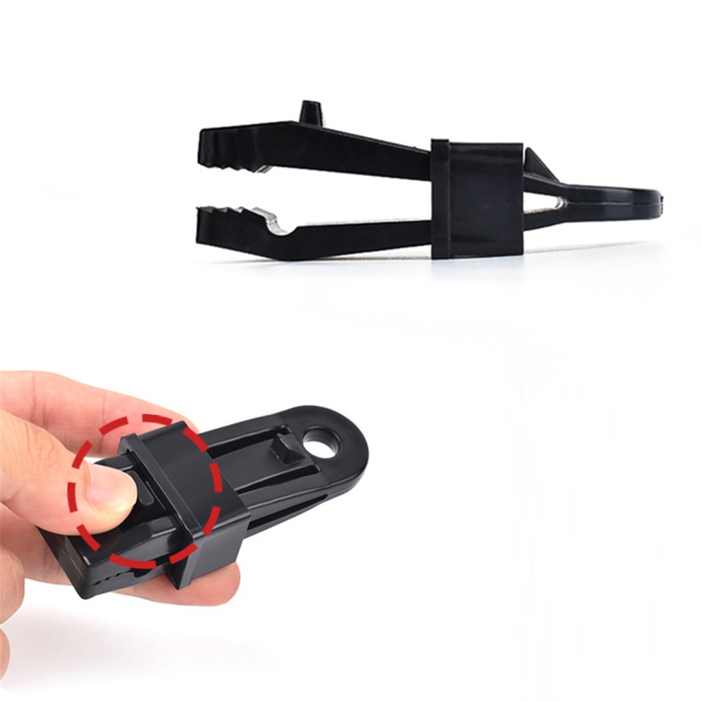 10Pcs/Set Awning Clamp Tent Trap Clip Tighten Lock Grip for Outdoor Camping Farming - Black-4