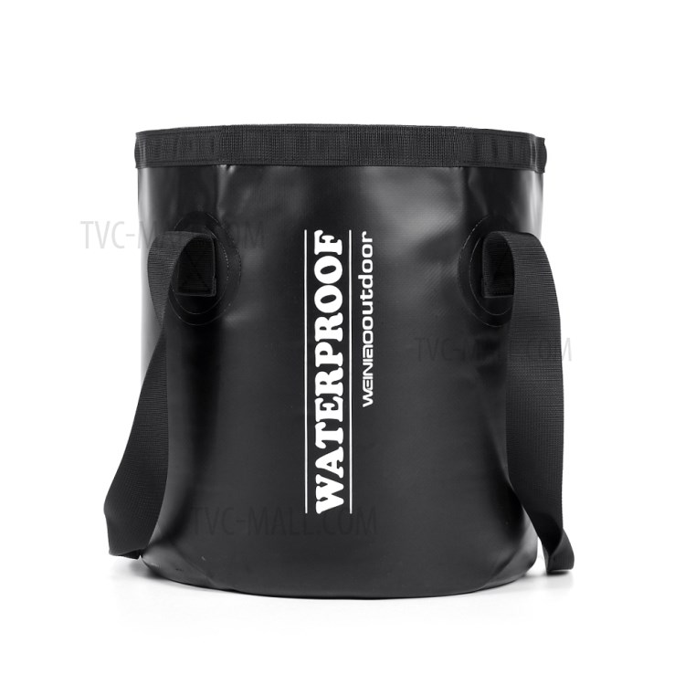 Large Size 31x30CM Portable Outdoor Water Storage Bag Water Container Waterproof Fishing Kayak Folding Bucket - Black-2