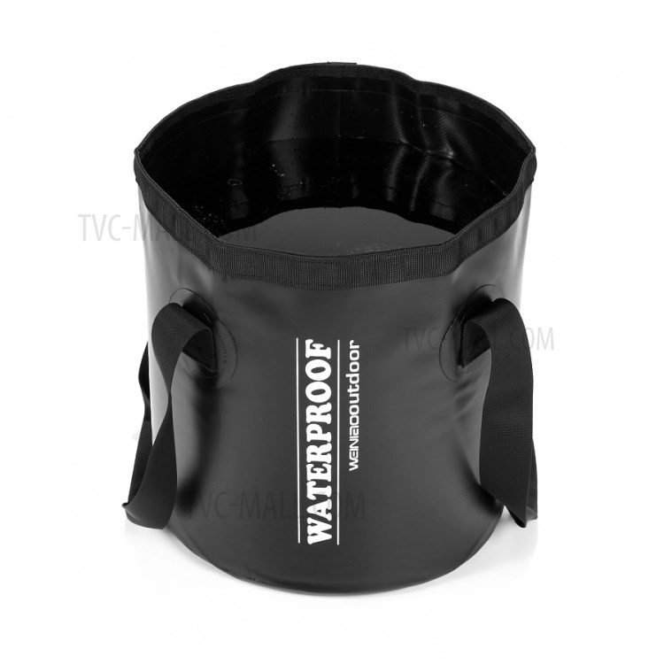 Large Size 31x30CM Portable Outdoor Water Storage Bag Water Container Waterproof Fishing Kayak Folding Bucket - Black-3