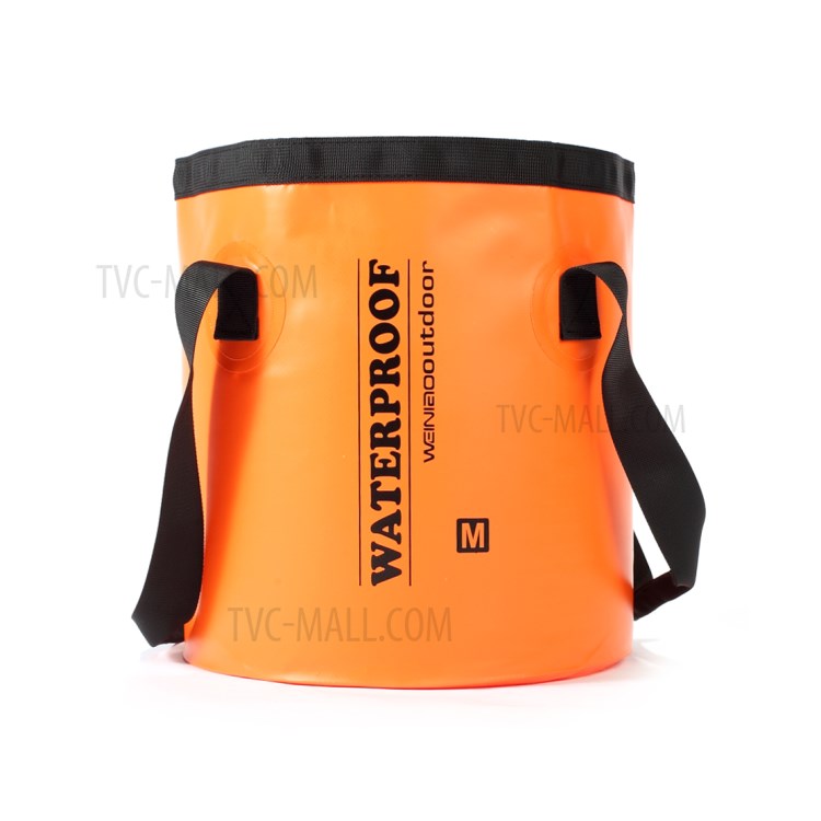 Middle Size Portable Outdoor Water Storage Bag Waterproof Water Container Fishing Kayak Folding Bucket - Orange-2