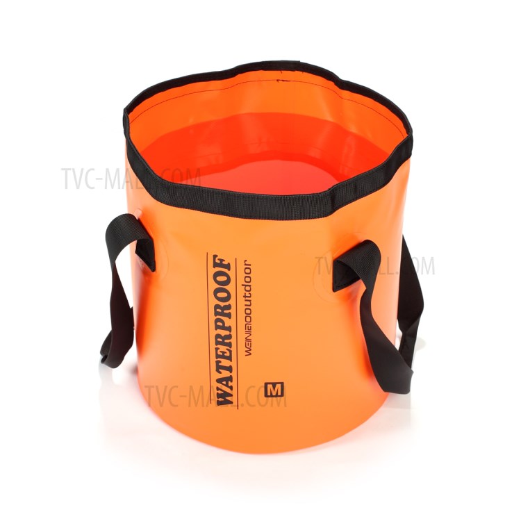 Middle Size Portable Outdoor Water Storage Bag Waterproof Water Container Fishing Kayak Folding Bucket - Orange-5
