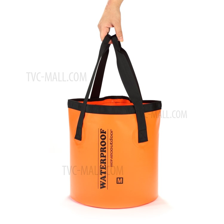 Middle Size Portable Outdoor Water Storage Bag Waterproof Water Container Fishing Kayak Folding Bucket - Orange-6
