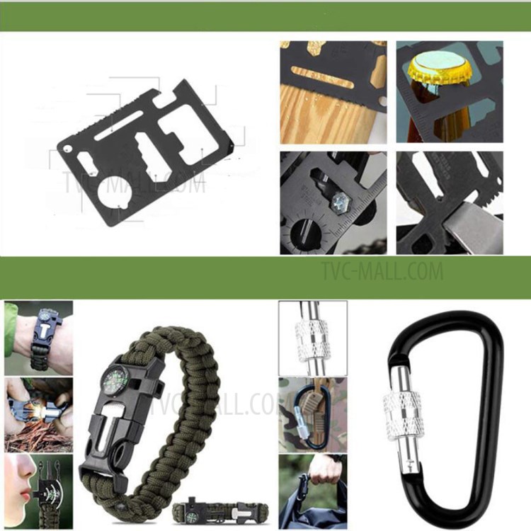 20Pcs/Set AGCY-11 Professional Survival Gear Equipment Tools First Aid Supplies for SOS Emergency Tactical Hiking Hunting-6