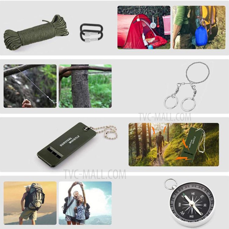 AGCY-48 Outdoor Camping Hiking Emergency First Aid Kit Multi-function SOS Tactical Tool - Red-4